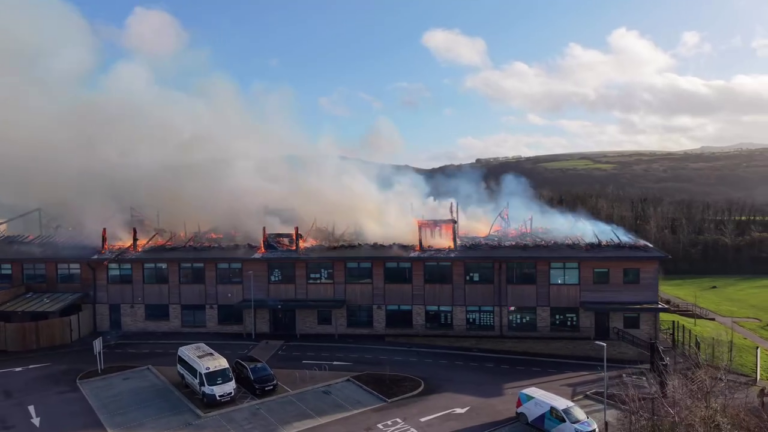 Residents urged to shut windows as fire rips through SEND school