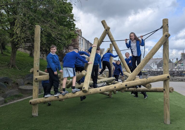 New climbing frame sends pupils scrambling for fun at primary school