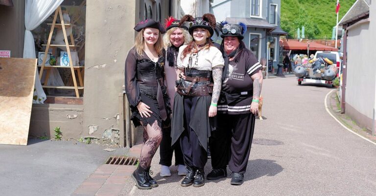 Sunshine and steam bring pirate joy to Lynton and Lynmouth streets
