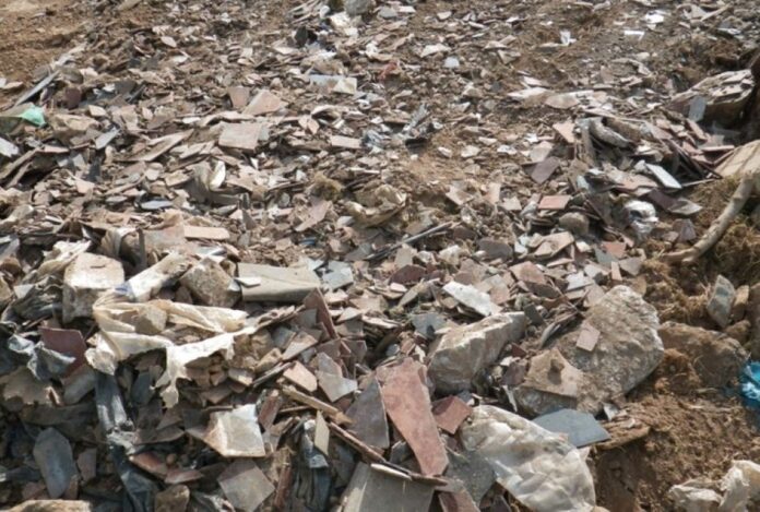 Waste dumped at the illegal site in Kingsteignton, South Devon. (Credit : Environment Agency)